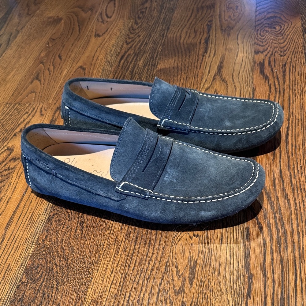 Men's Navy Suede Loafers